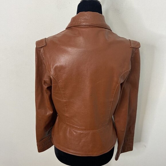 North Street NY USA Woman S (11) Vintage 60s 50s Brown Leather Works Jacket - Picture 2 of 10